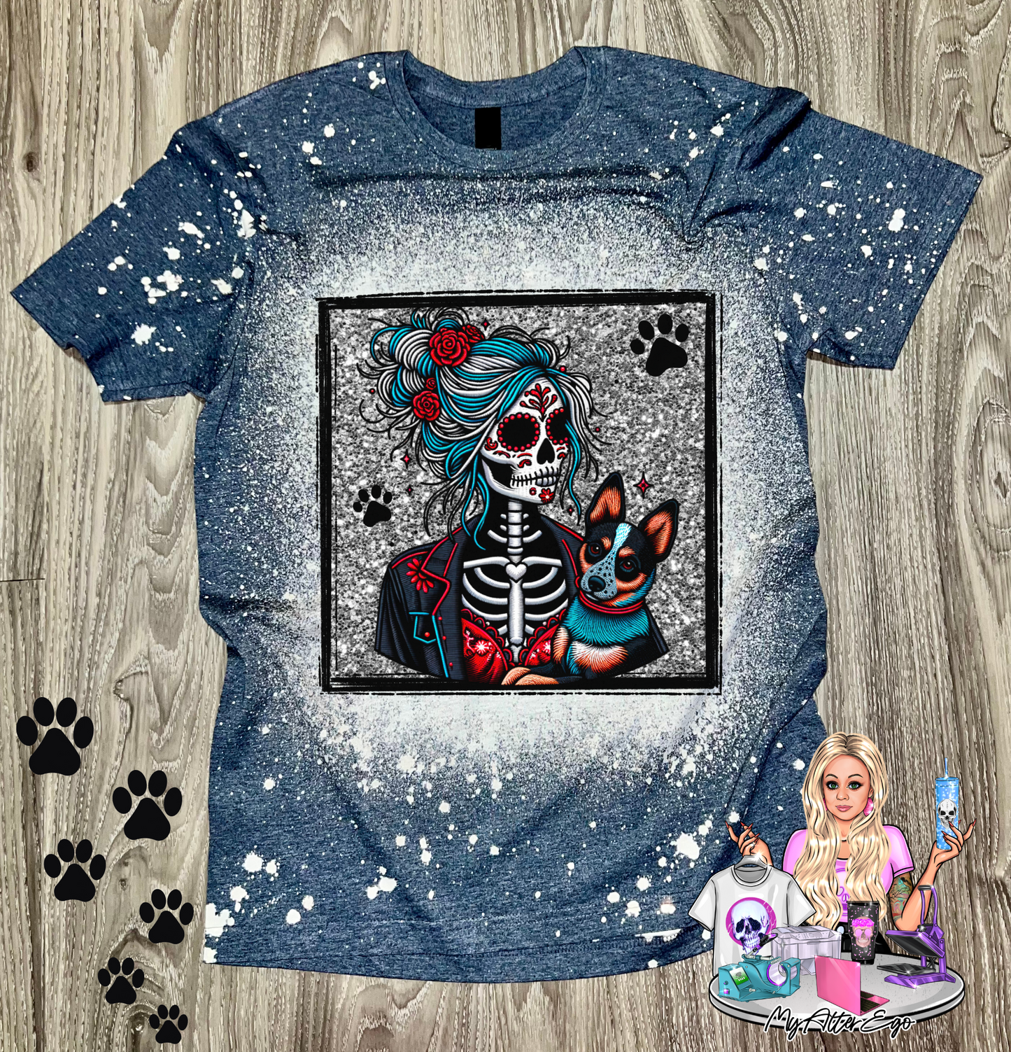 Blue Heeler 'Day of the Dead' Mama (T-Shirt)
