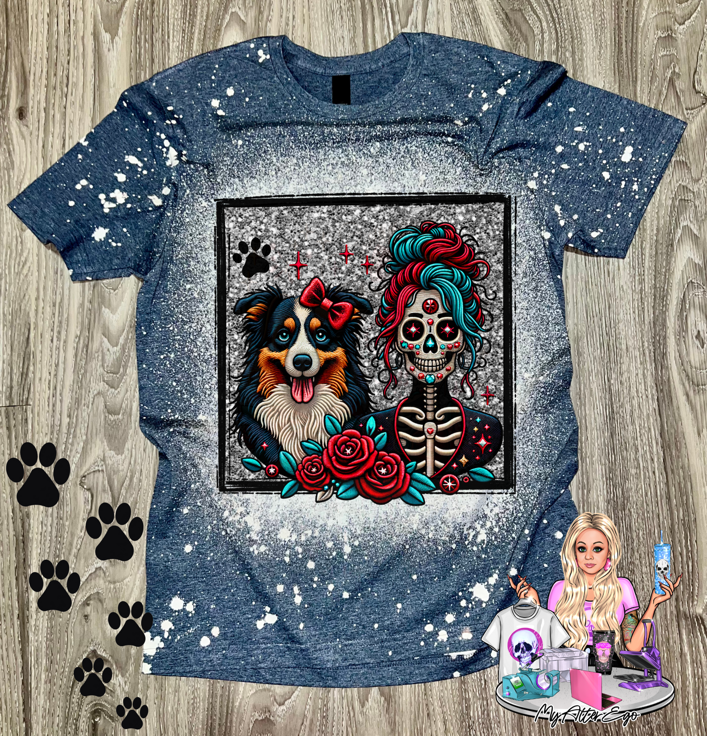 Aussie 'Day of the Dead' Mama (T-Shirt)