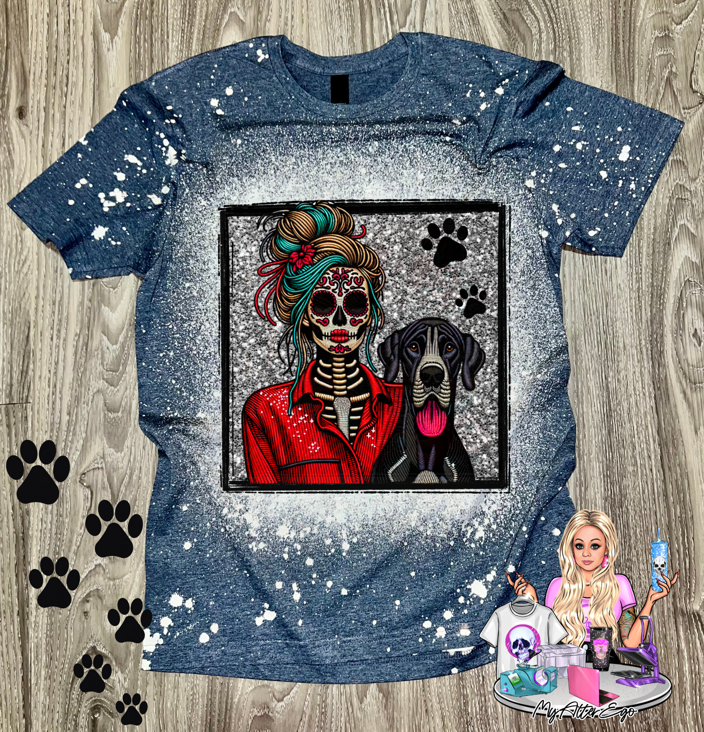 Great Dane 'Day of the Dead' Mama (T-Shirt)