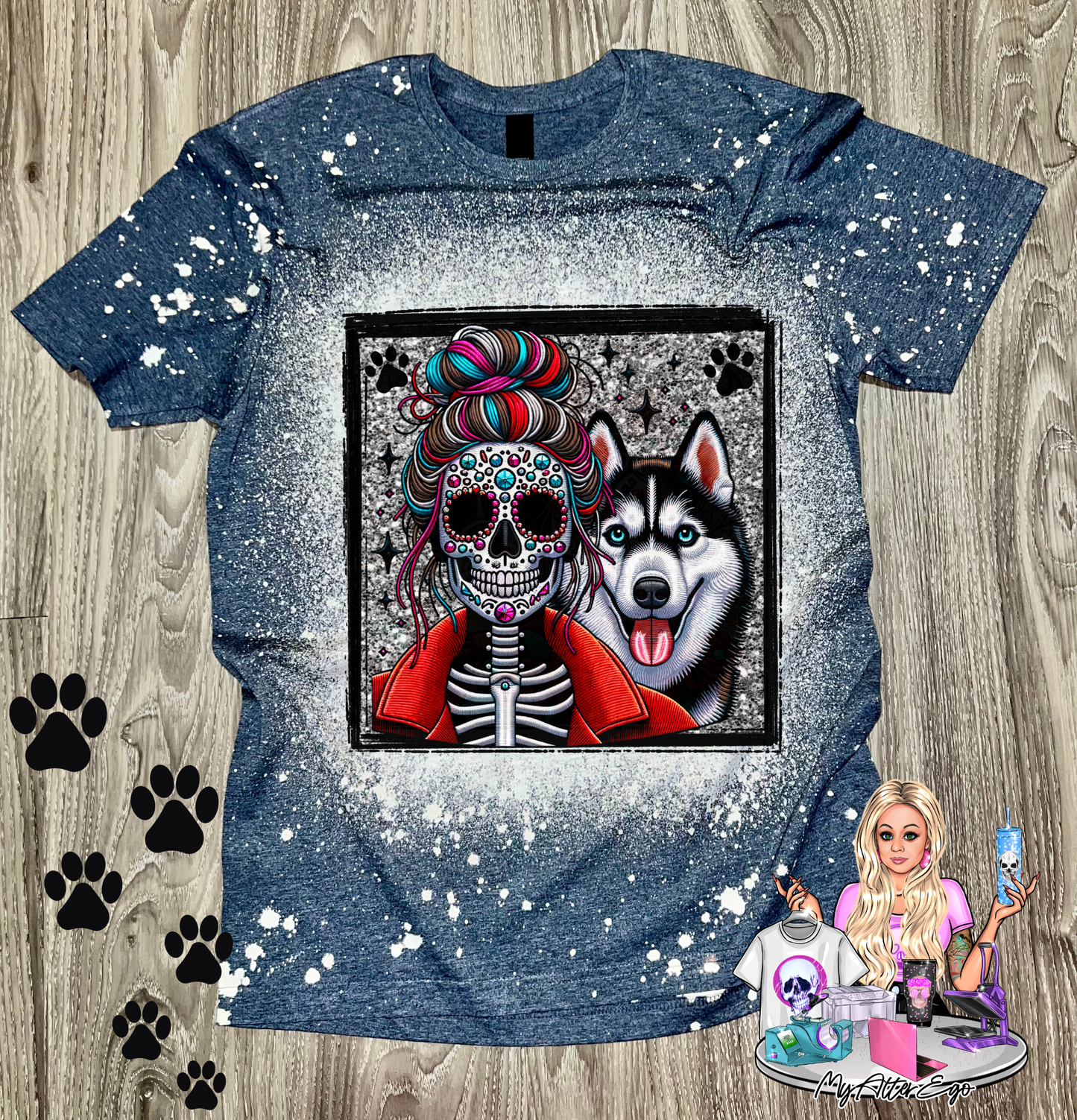 Husky 'Day of the Dead' Mama (T-Shirt)