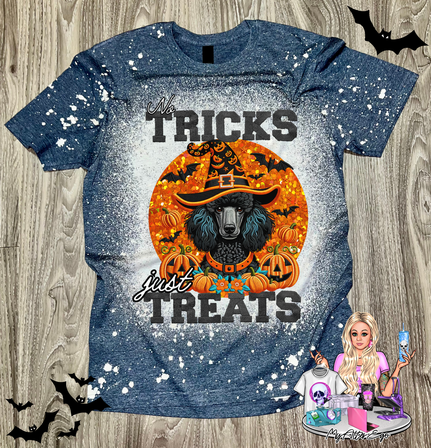 Poodle #2 'No Tricks Just Treats' (T-Shirt)