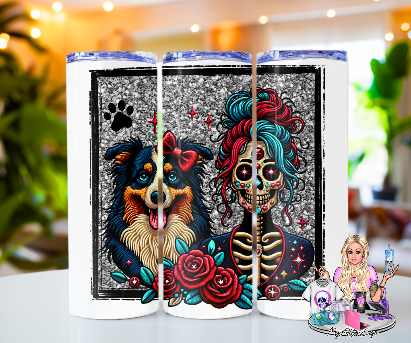 Aussie 'Day of the Dead' Mama (Tumbler)