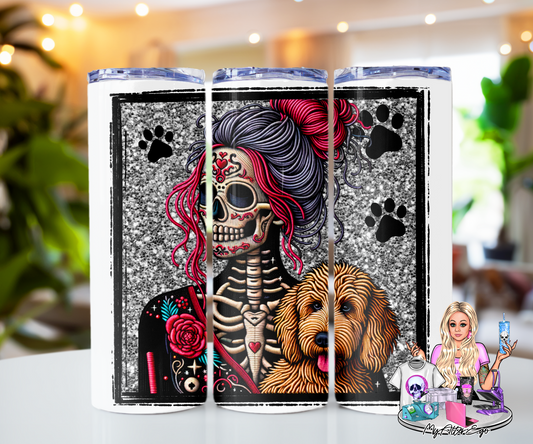 Goldendoodle 'Day of the Dead' Mama (Tumbler)