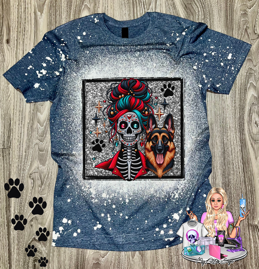 German Shepherd 'Day of the Dead' Mama (T-Shirt)