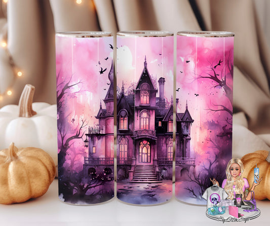 Pink Haunted House (Tumbler)