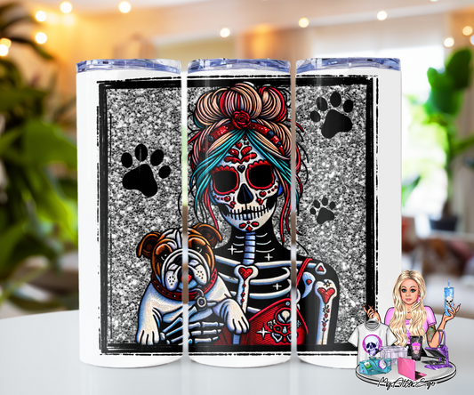 Bulldog 'Day of the Dead' Mama (Tumbler)