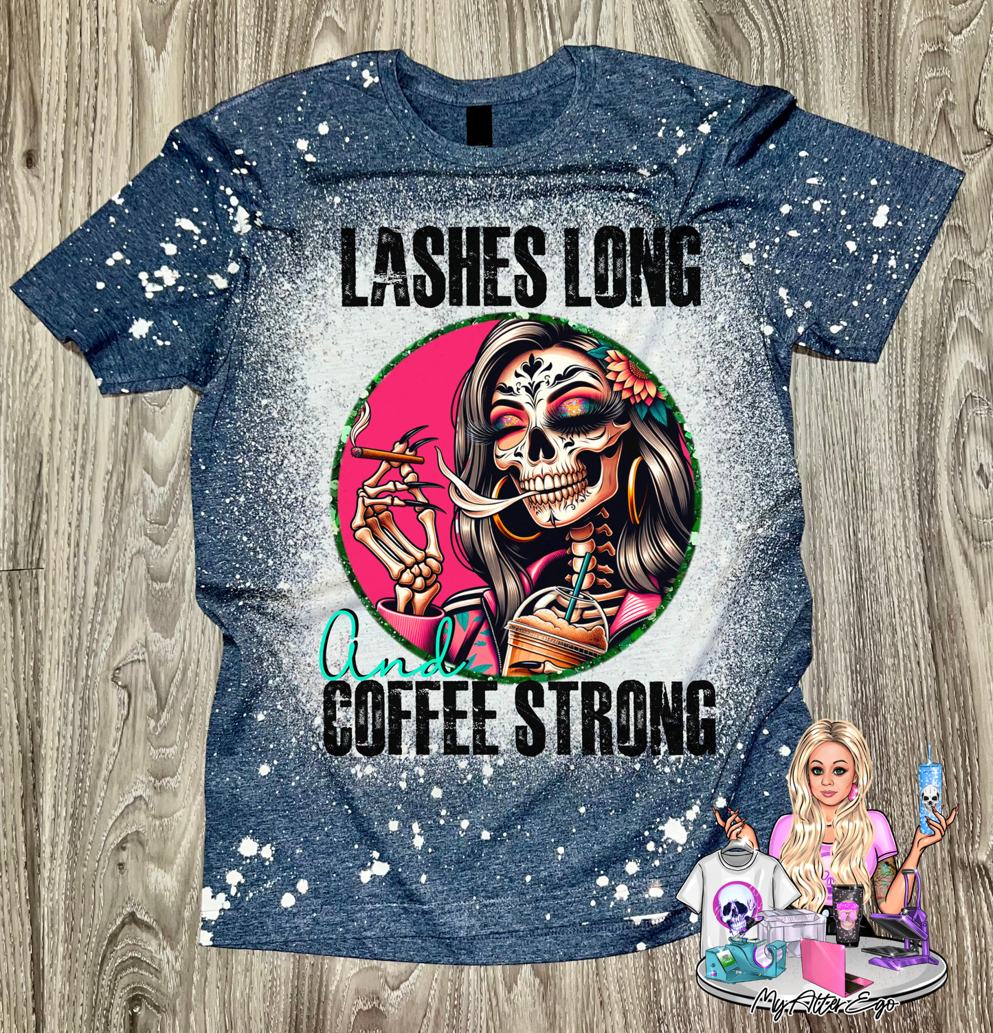 Lashes Long and Coffee Strong (T-shirt)