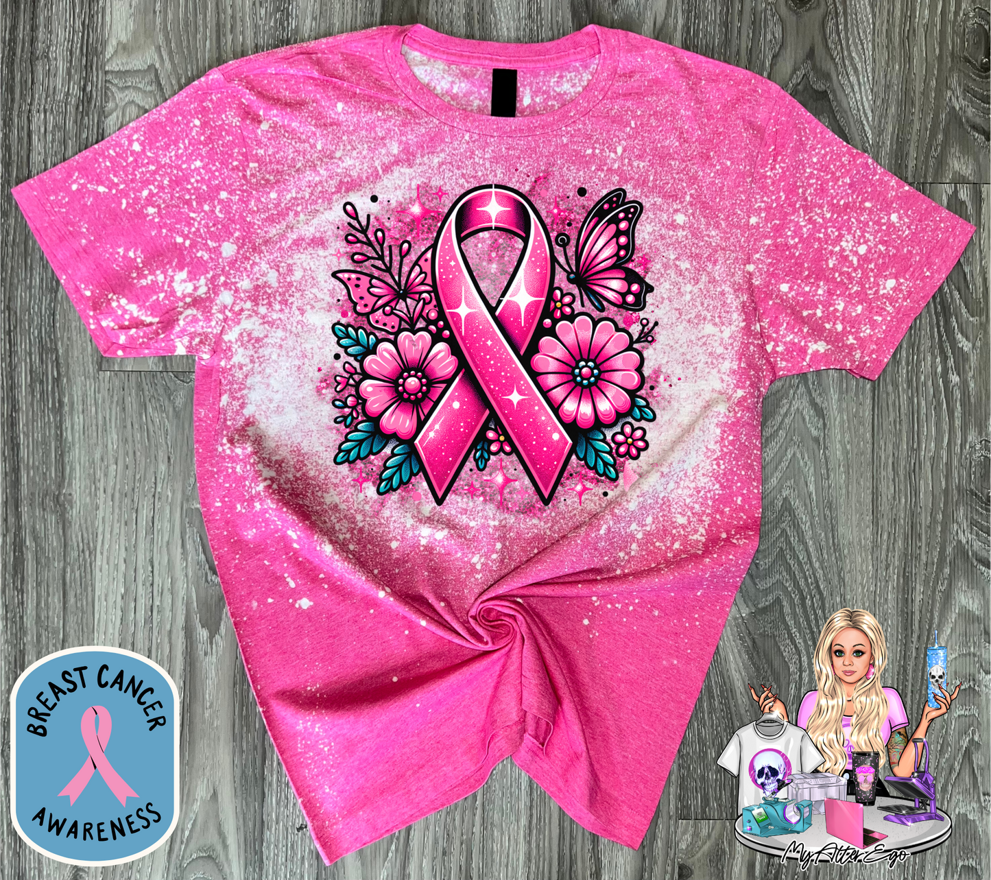 Breast Cancer Awareness Pink Ribbon (T-Shirt)