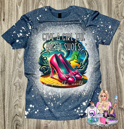 Give a Girl the Right Shoes and She Can Conquer the World (T-Shirt)