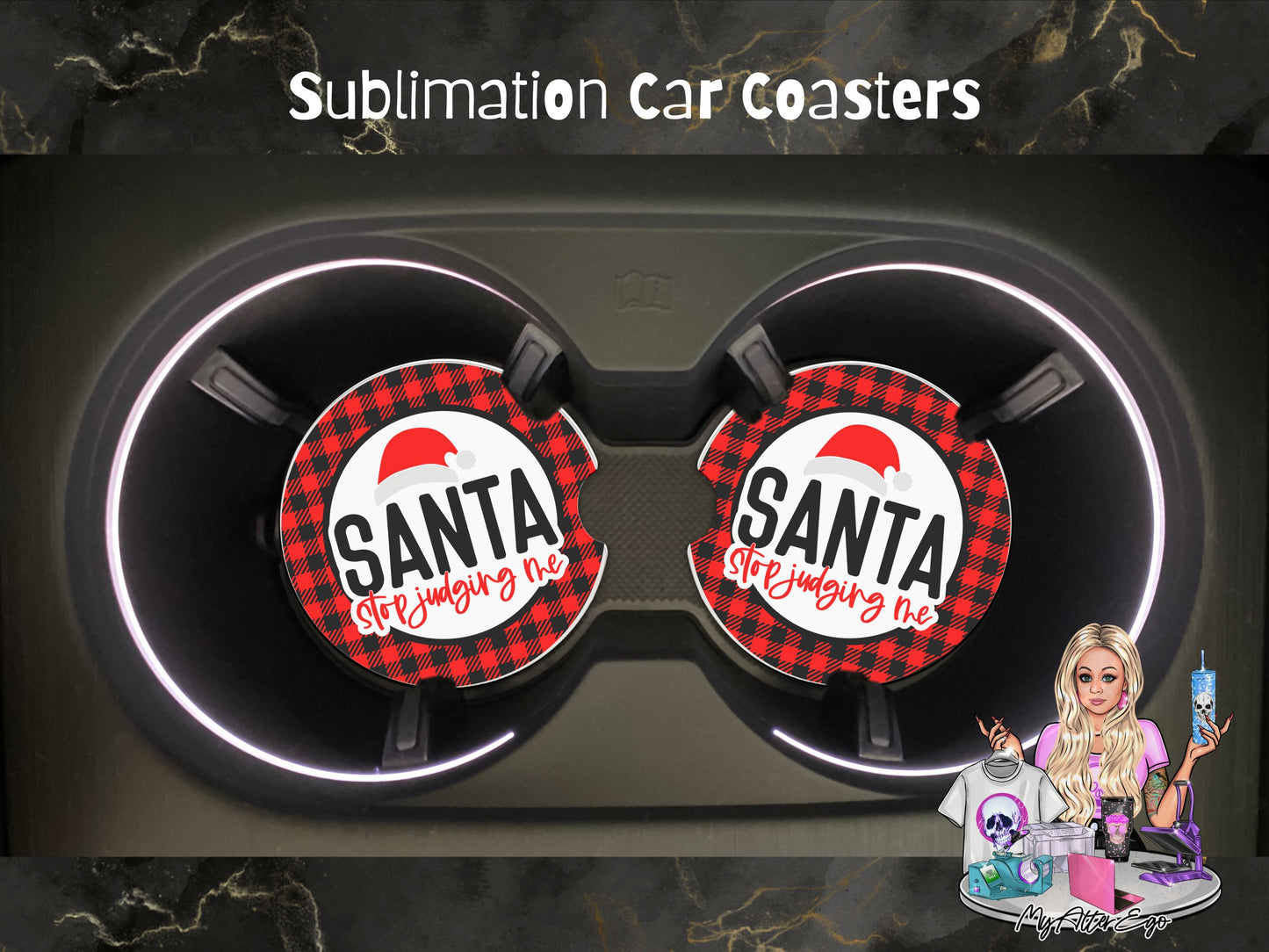 Santa Stop Judging Me (Car Coasters)