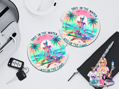 Toes in the Water Ass in the Sand (Car Coasters)